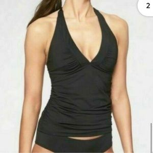 Athleta - Shirrendipity black halter swim top